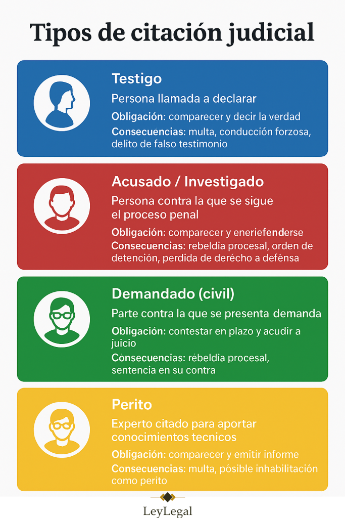 TIPOS DE CITACIÓN JUDICIAL TIPOS DE CITACIÓN JUDICIAL